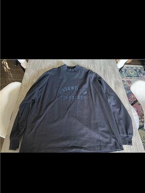 Essentials Men's Long-Sleeve Logo Tee - Black